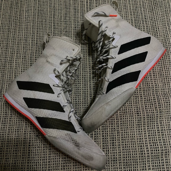 Adidas Box Hog 3 White/Black Boxing Gym Sparring Shoes Men’s Size 7.5 (GV9975) - Picture 4 of 10